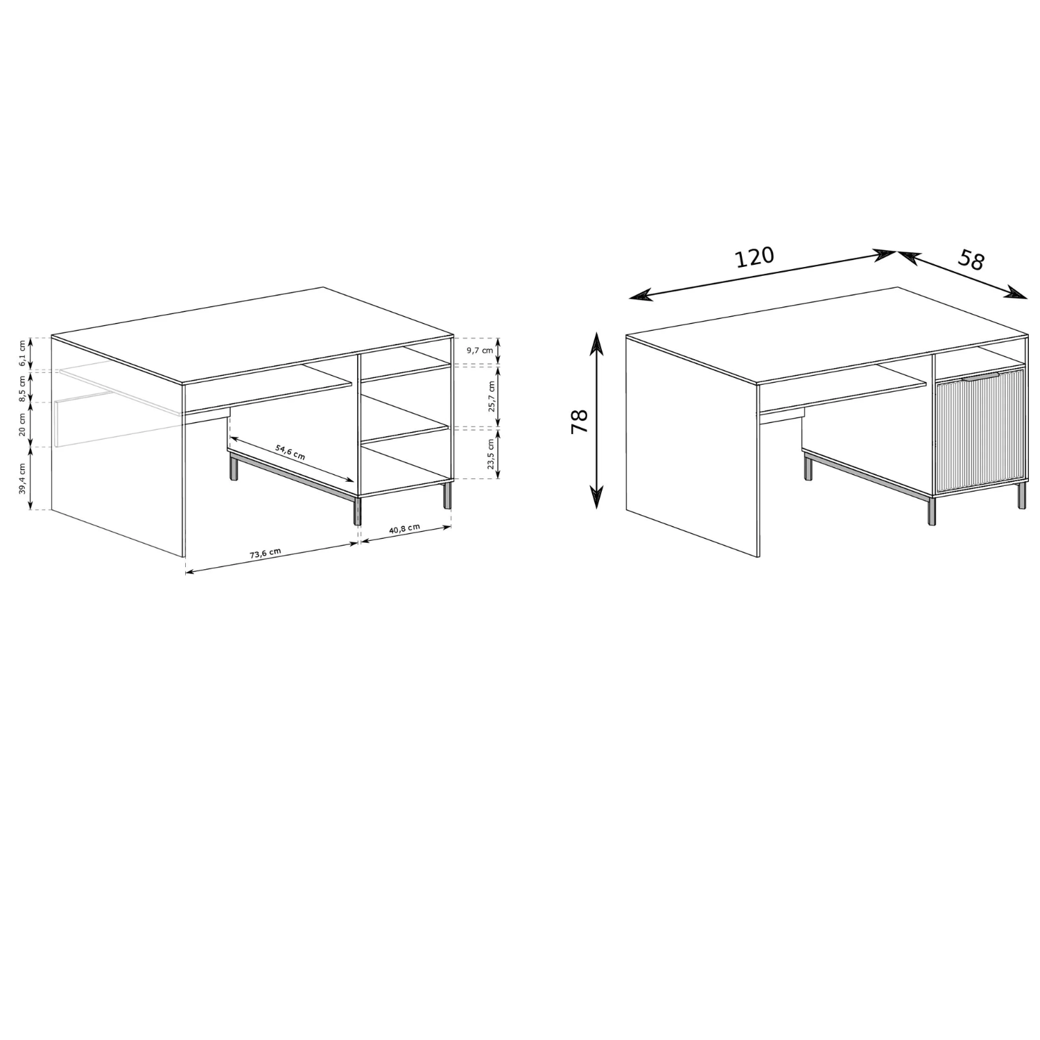 Bureau Moderne avec Étagère Coulissante - Decora Home