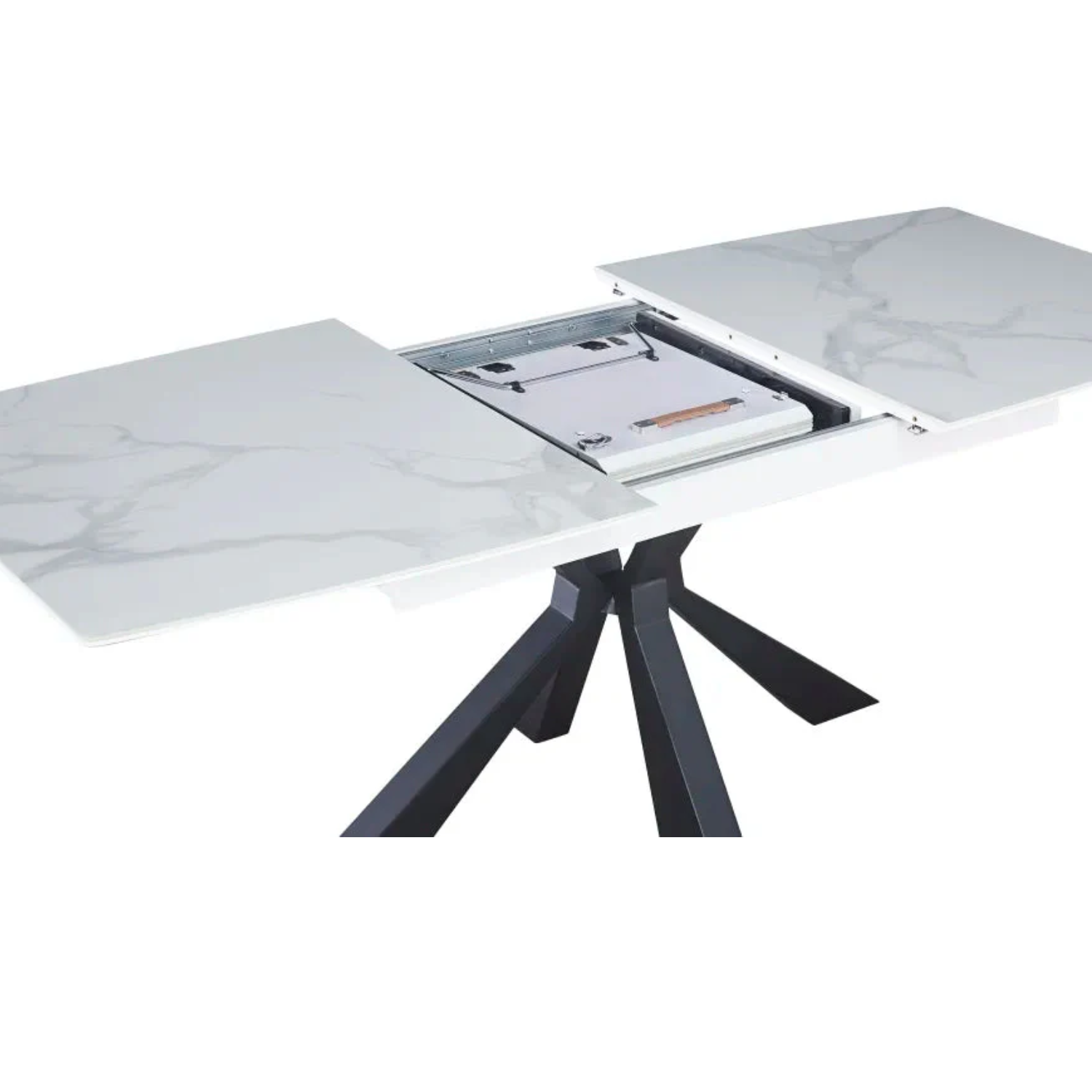 Table a manger extensible en marbre et pieds métallique