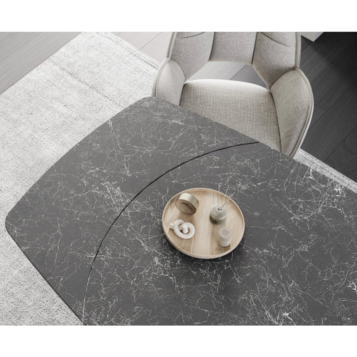 La table de salle à manger extensible Bonita : un design épuré et un plateau rotatif pour un confort optimal
