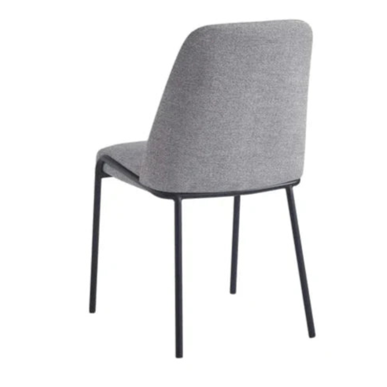 Chaise en Tissu Effet Lin avec Pieds en Métal Noir