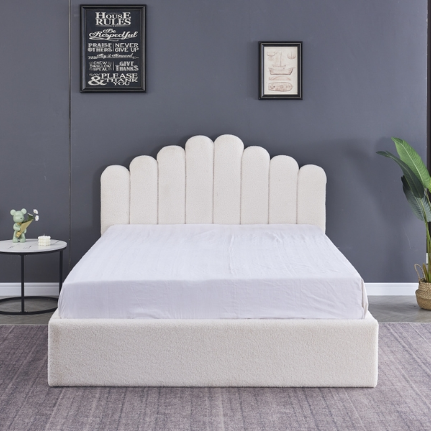 Lit coffre 2 places – Velours – Sommier à lattes en bois – 140x190 & 160x200 cm