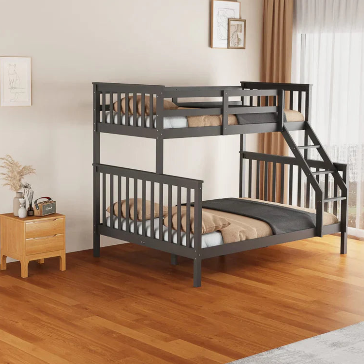 Lit superposé en bois Modèle 2+1 et 1+1