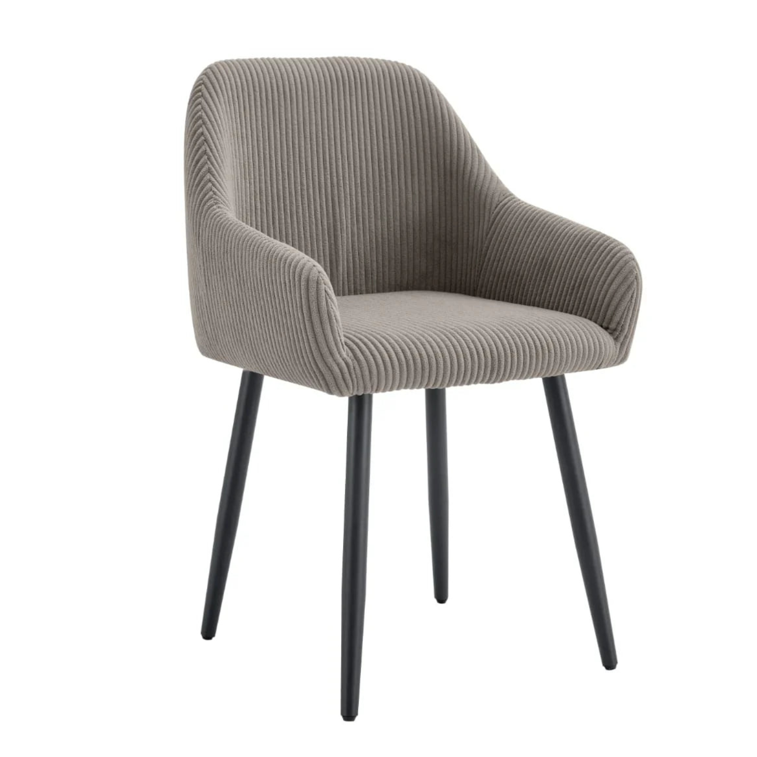 Chaise en tissu côtelé – Design moderne et confortable avec piètement métal noir