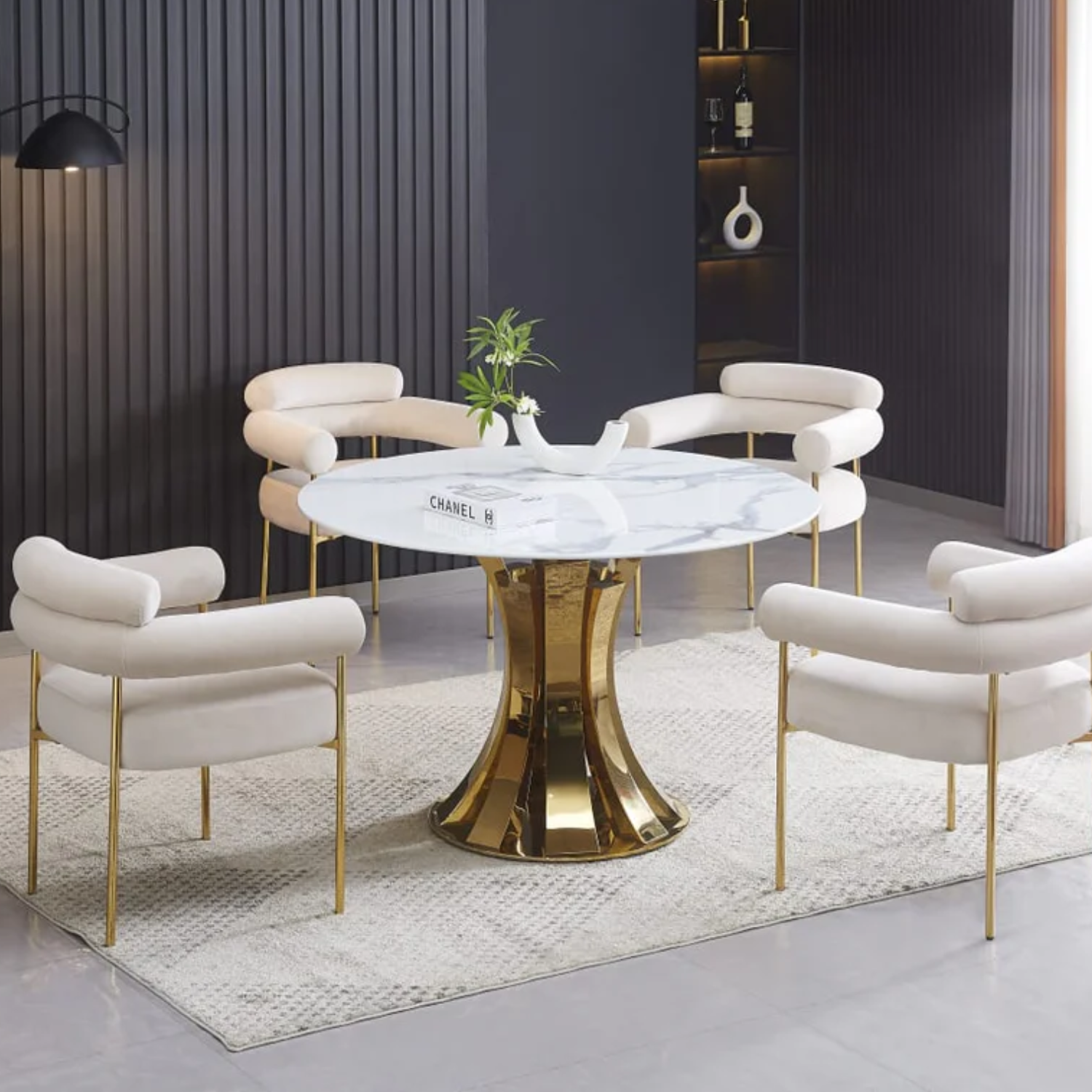 Table à manger ronde marbre de luxe TOP DESIGN