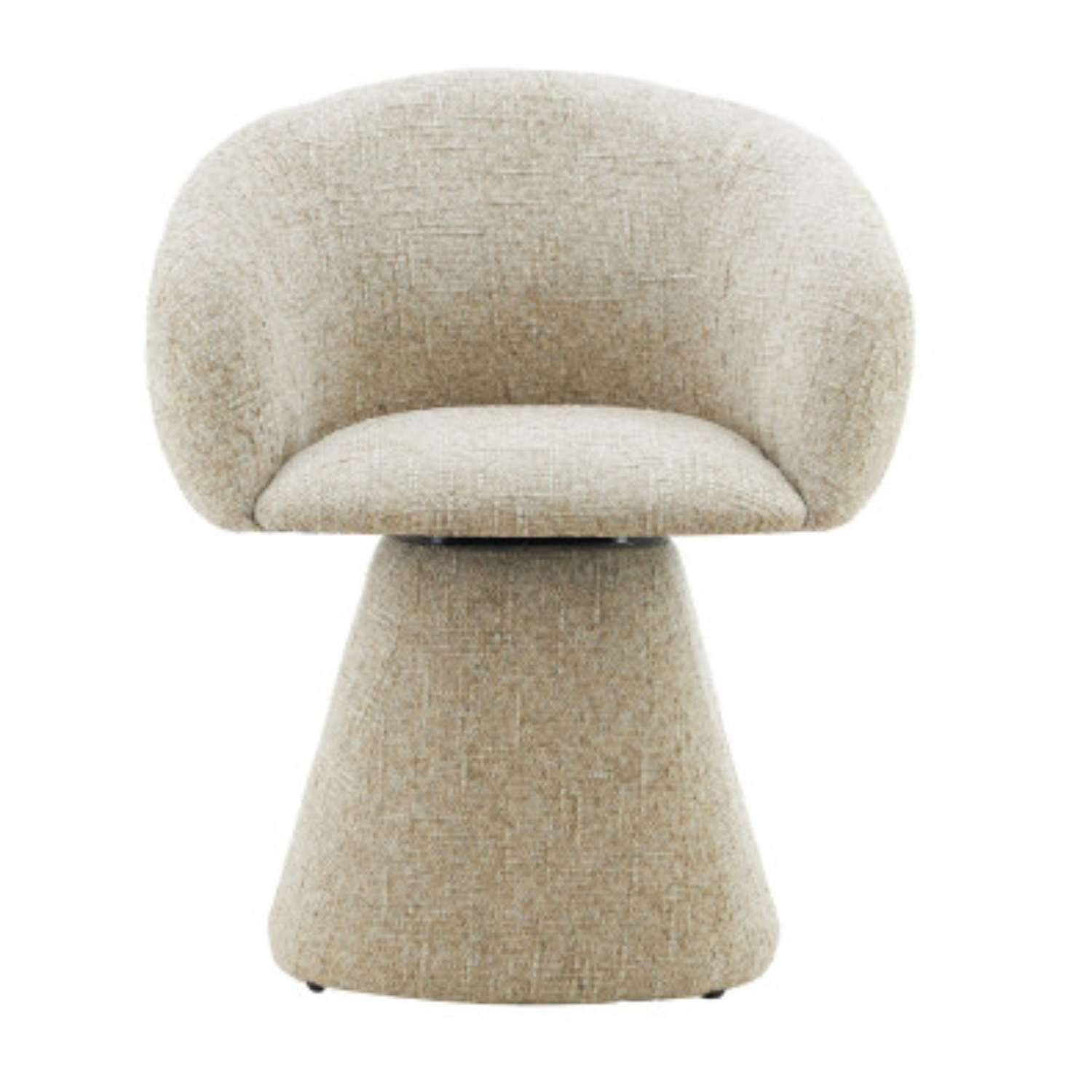 Chaise design – Assise et dossier en tissu bouclé, piétement acier (Beige / Gris clair)