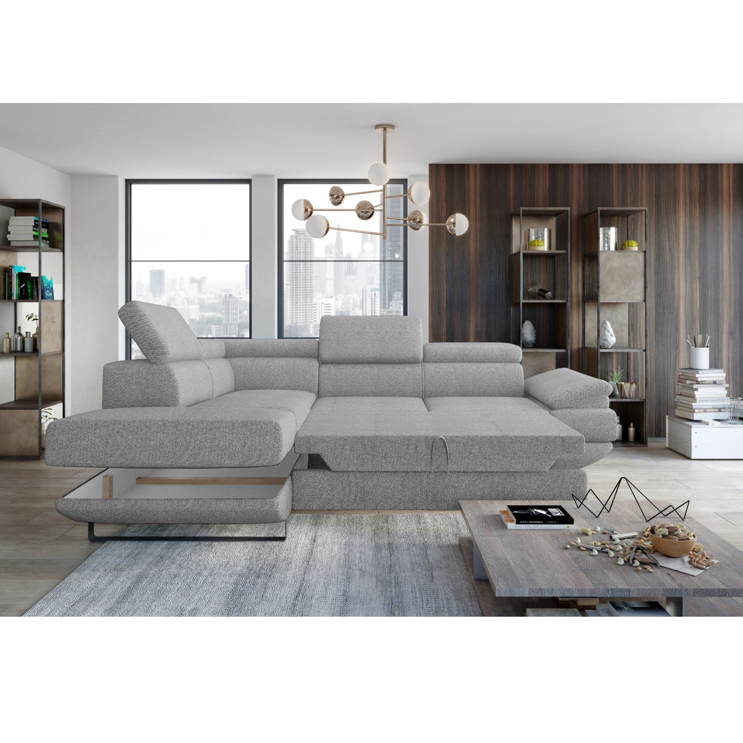 Canapé d’Angle – Confort Ajustable Électriquement et Élégance Contemporaine