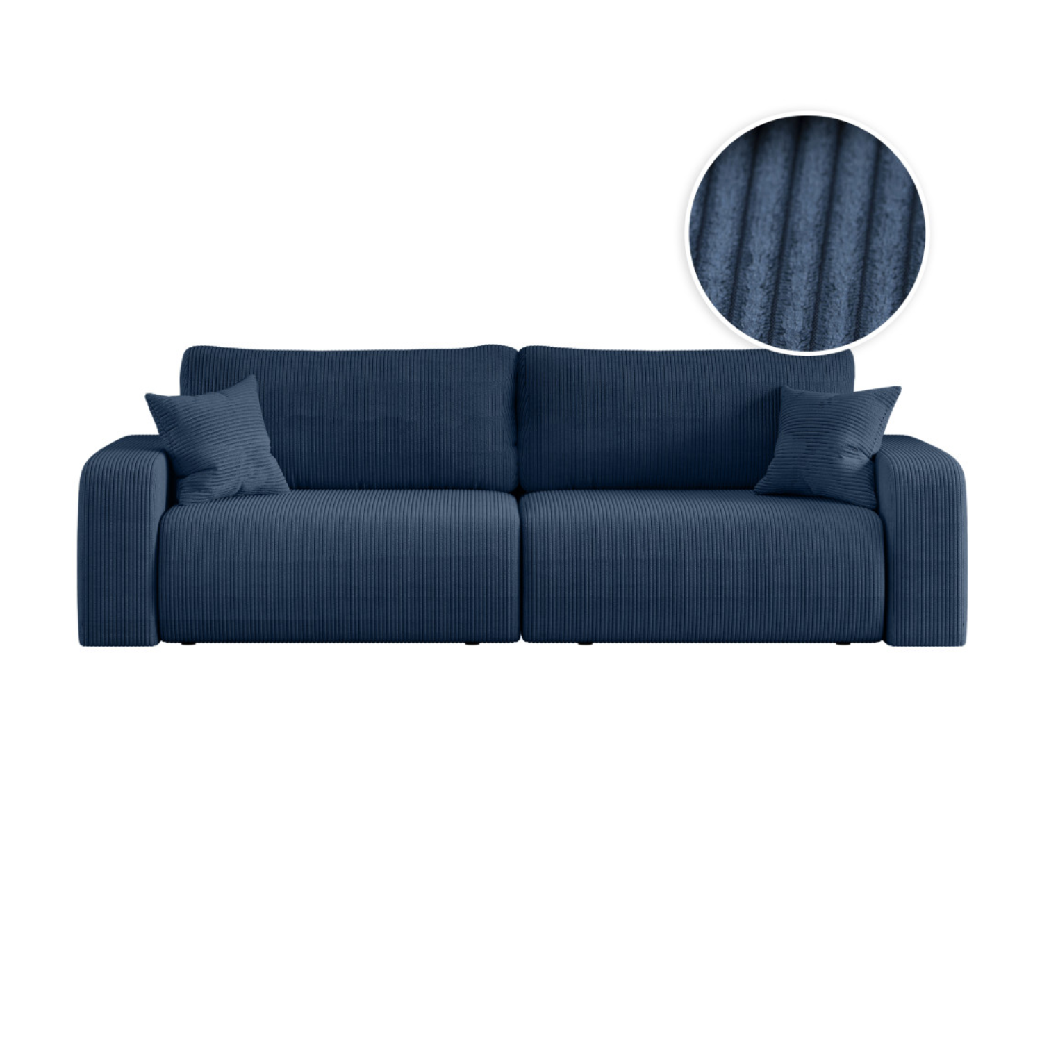 Canapé droit 3 places convertible en velours côtelé