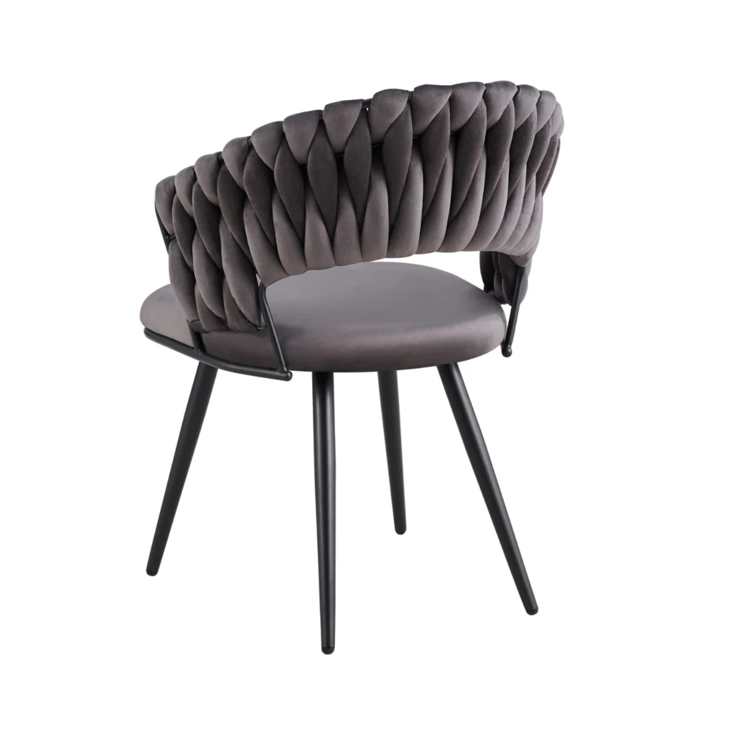 Chaise avec Pieds en Métal Noir et Assise en Velours