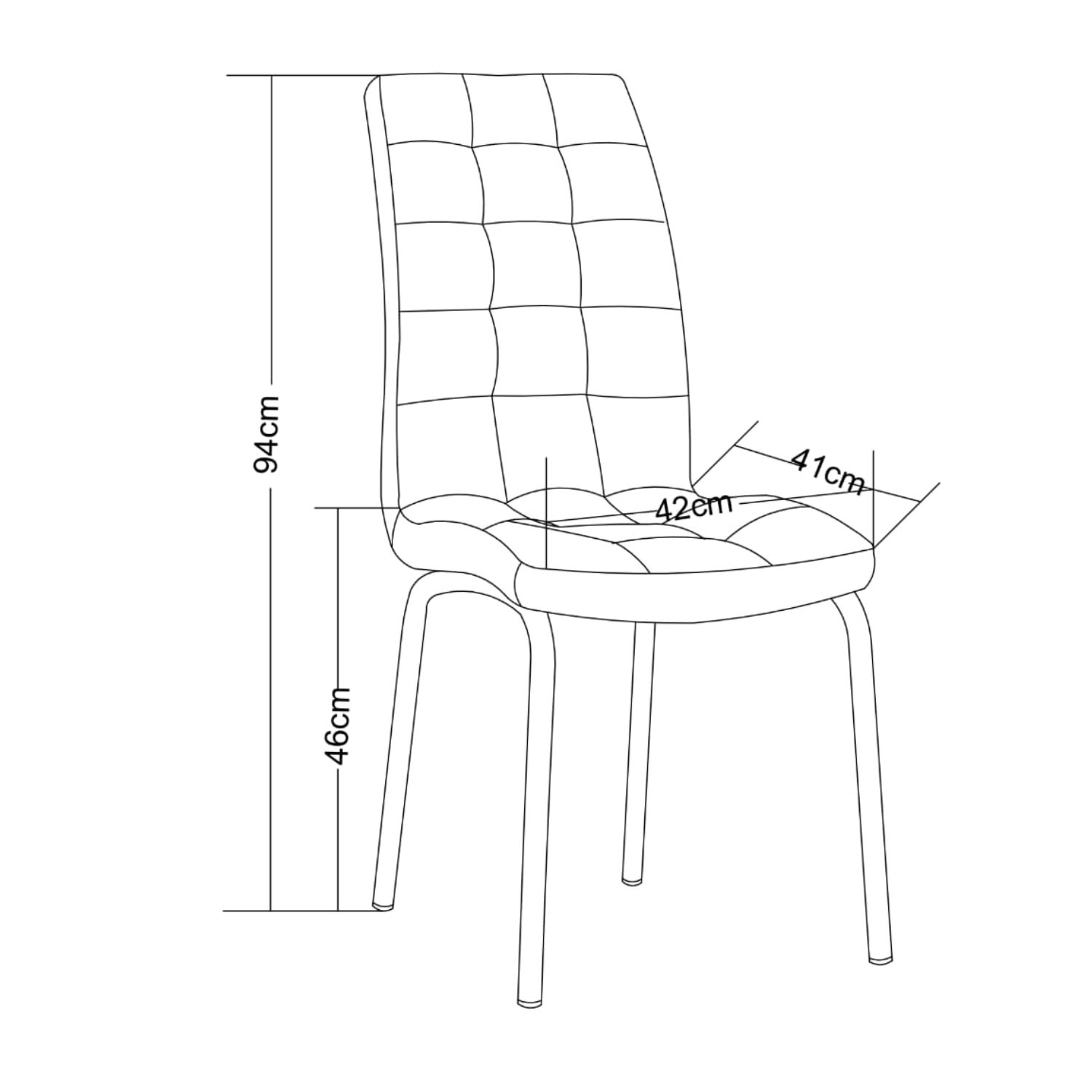 Chaise en velours avec structure métallique argentée