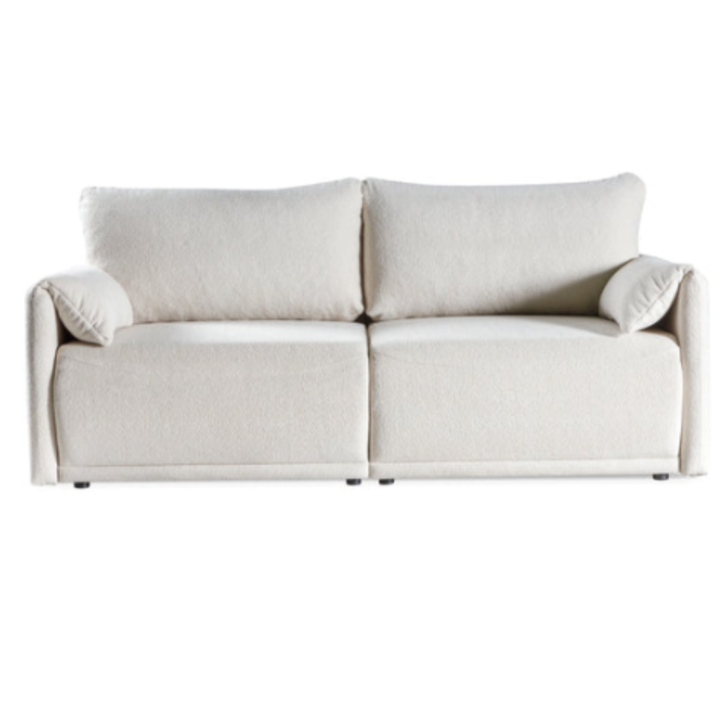 Canapé d’angle convertible écru avec couchage intégré design moderne