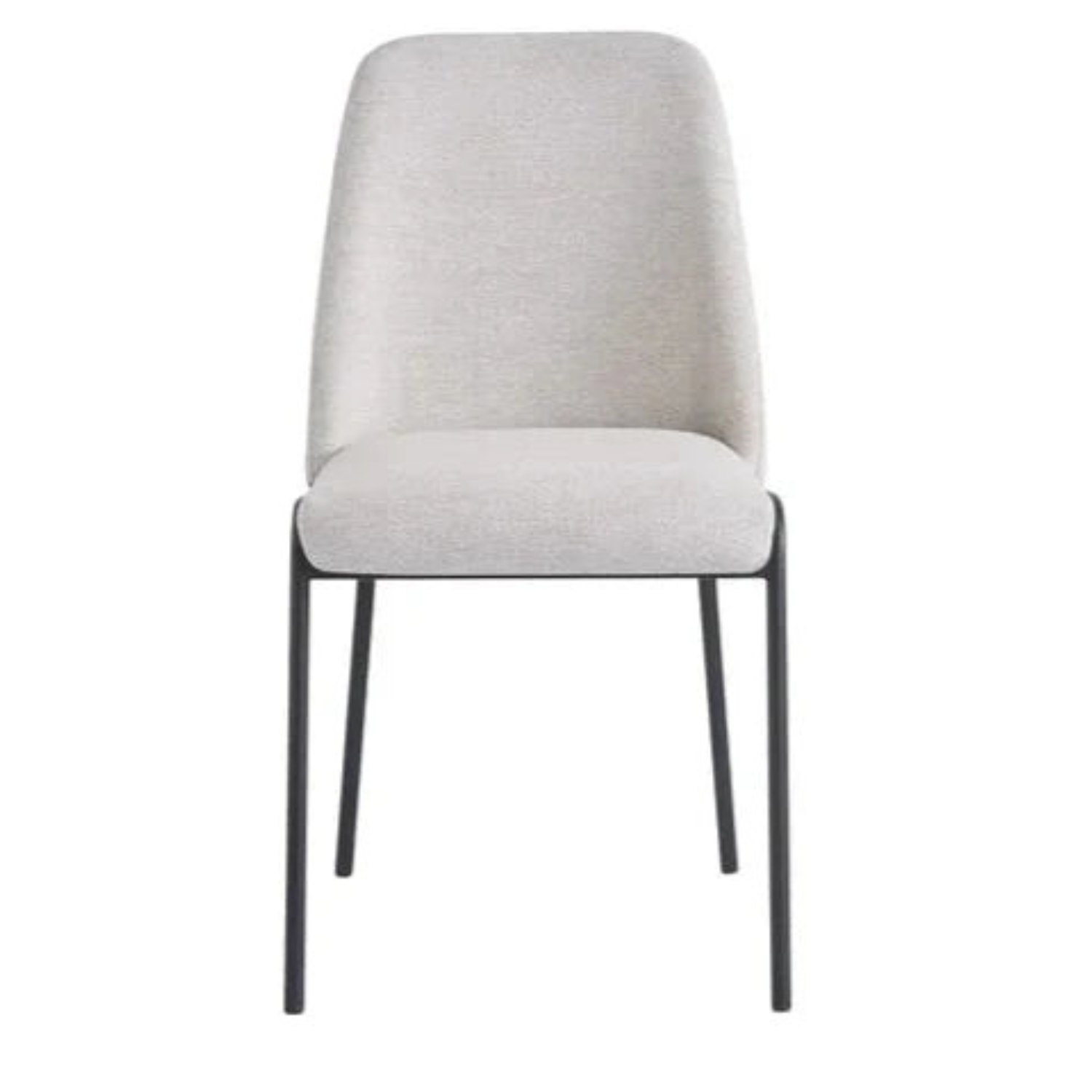 Chaise en Tissu Effet Lin avec Pieds en Métal Noir
