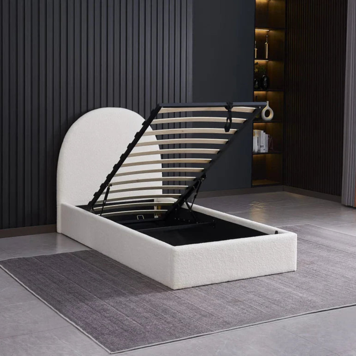 Lit Coffre Double Allegra – Élégance & Rangement Discret