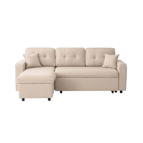 Canapé d'angle convertible réversible en tissu