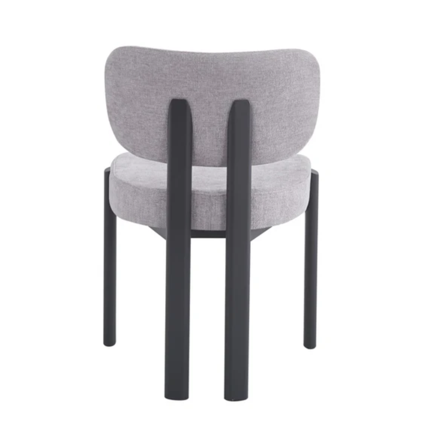 Chaise en tissu chenille et pieds métal noir