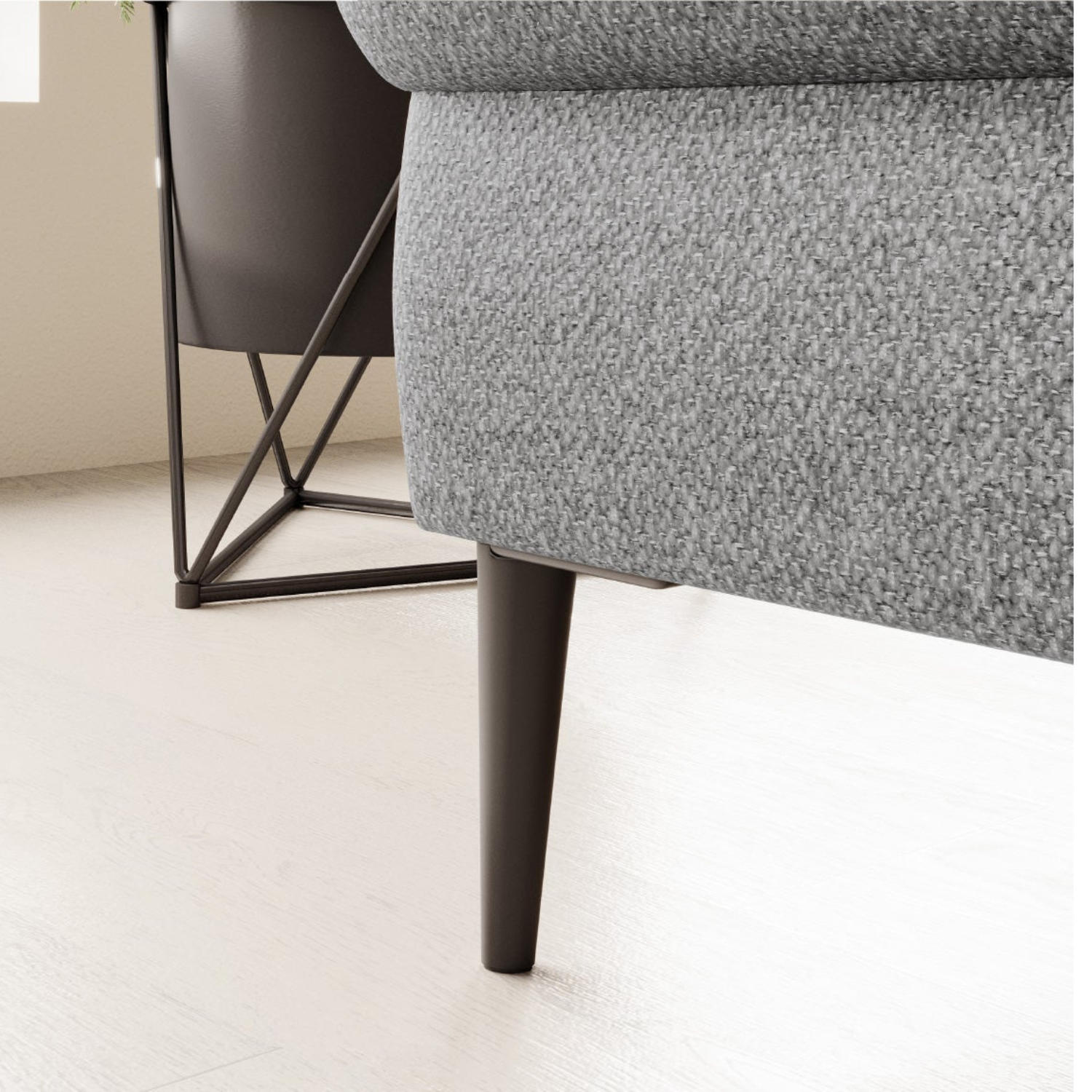 Canapé d’angle convertible moderne avec système d’ouverture DELFIN et dossier coulissant