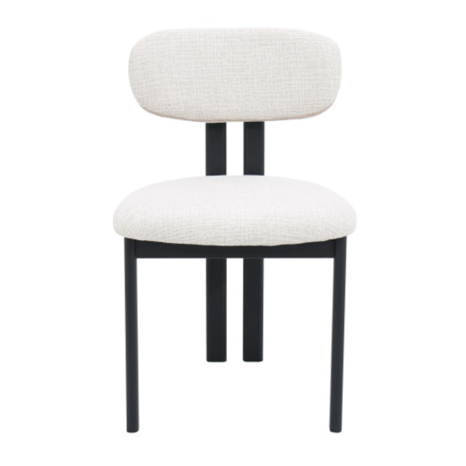 Chaise design VARENA – Assise et dossier en tissu, piétement acier (Blanc ou Beige)