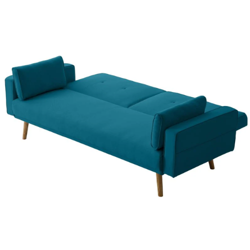 Canapé droit 3 places scandinave convertible en tissu