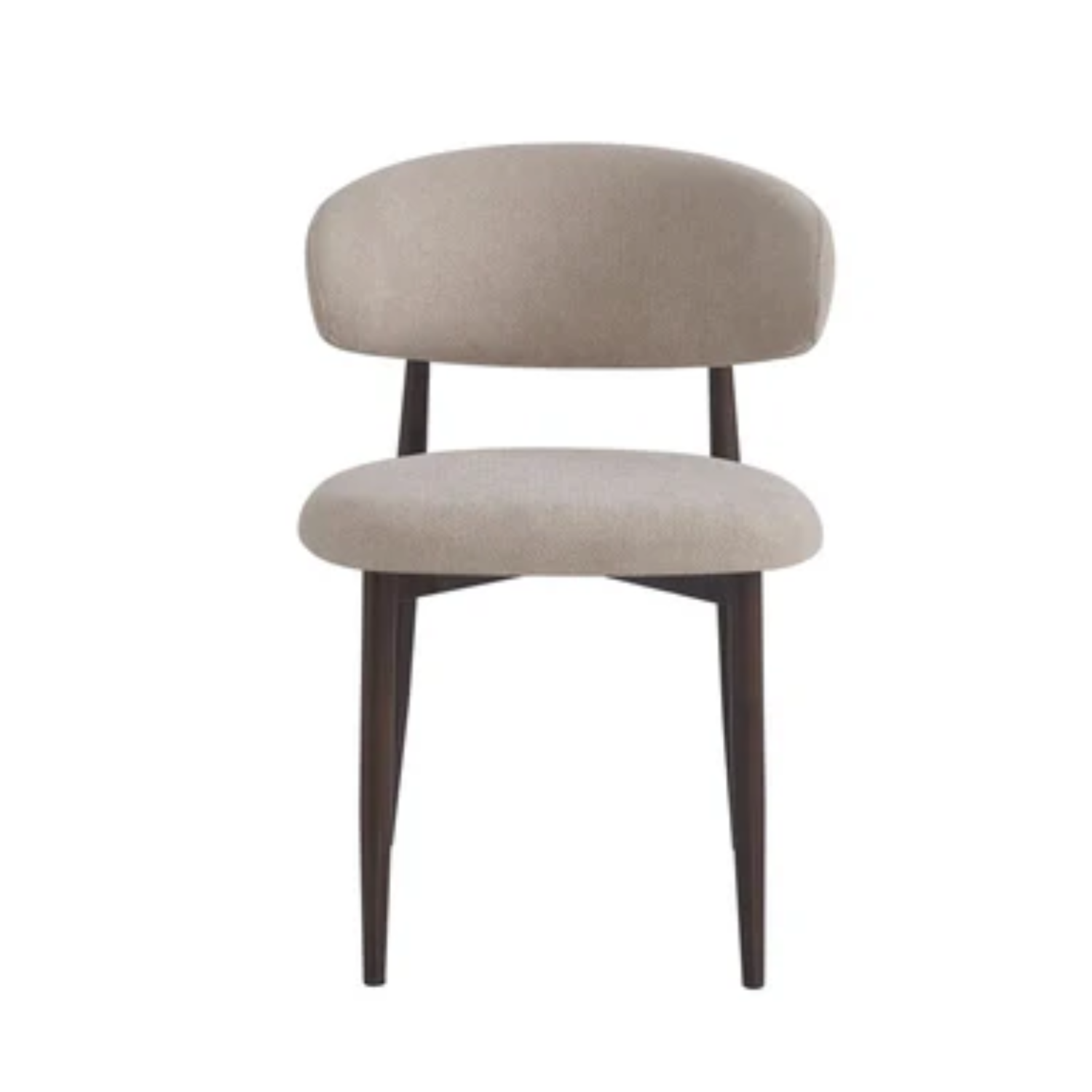 Lot de 2 chaises en velours beige – Pieds effet bois grain beige, noyer grain moka ou noyer grain beige