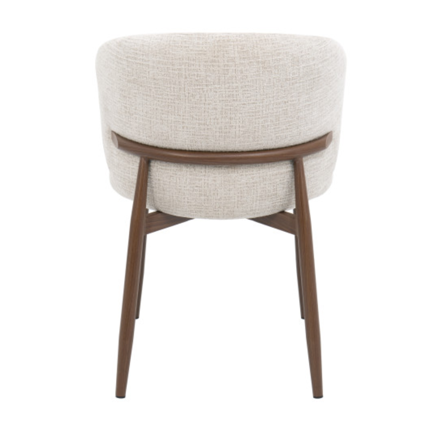 Chaise design – Assise et dossier en tissu, piétement acier (Beige ou Blanc)