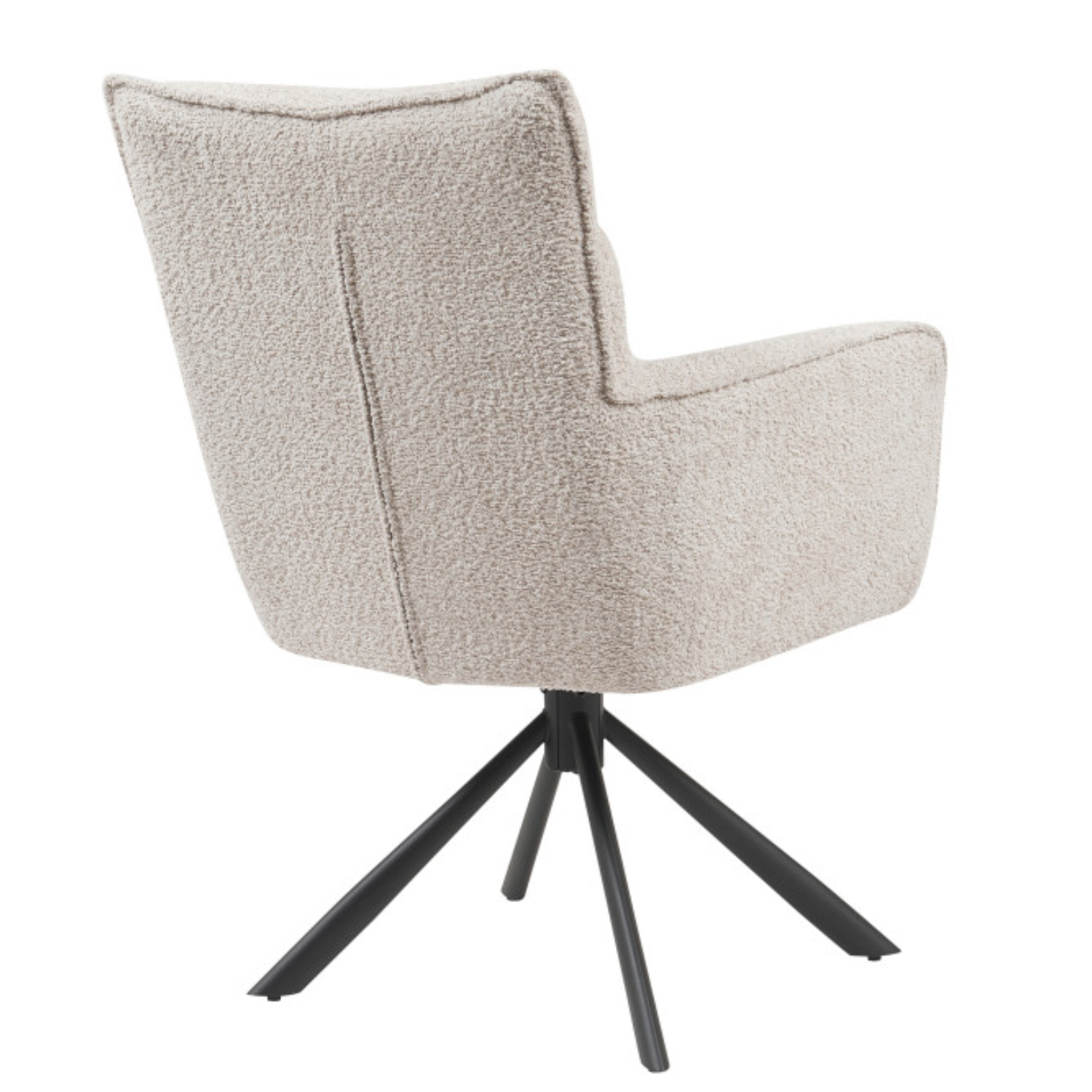 Chaise design – Assise en tissu bouclé, piétement acier pivotant (Beige ou Taupe)