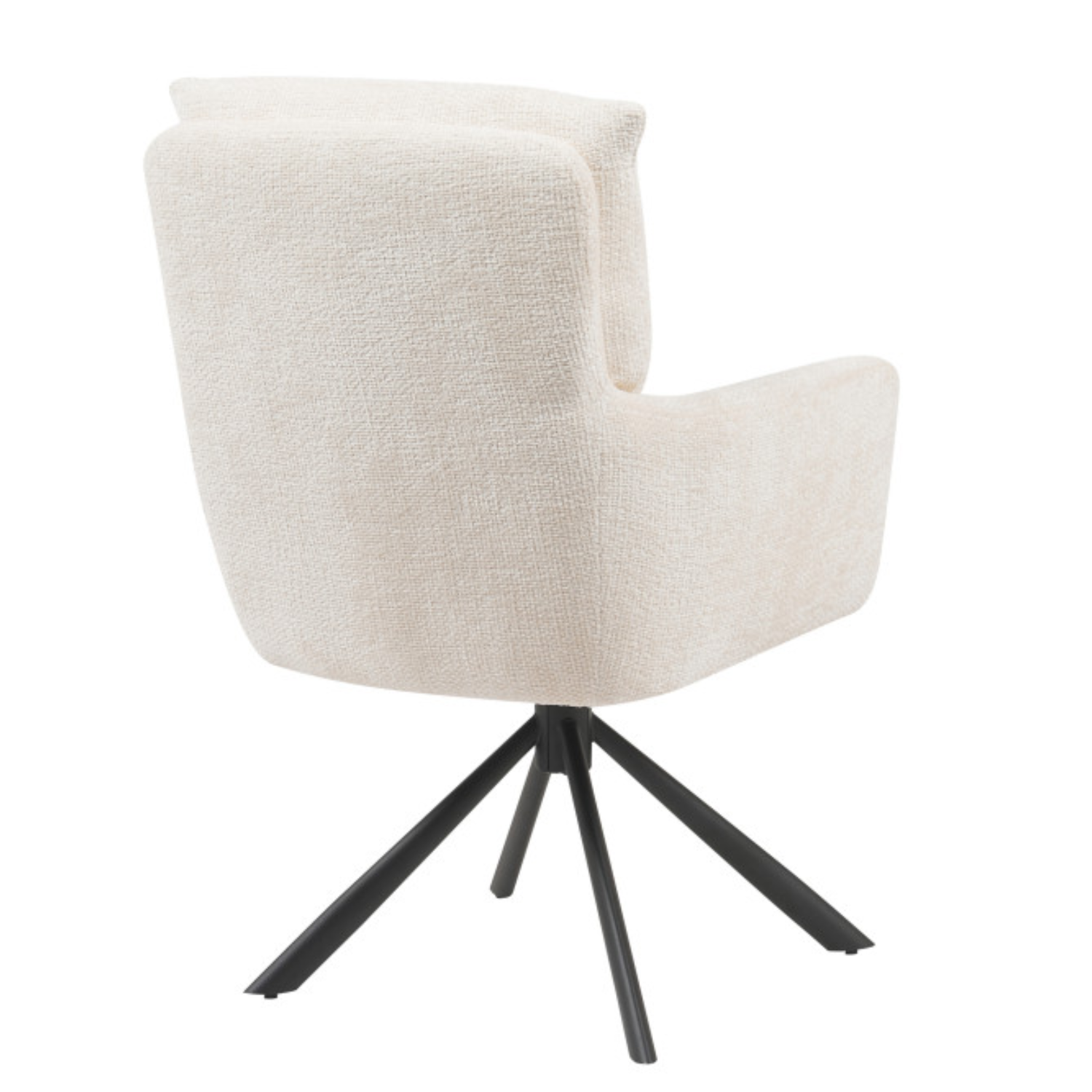 Chaise design – Assise et dossier en tissu bouclé, piétement acier (Beige / Taupe)