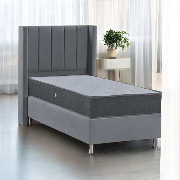 Lit avec Coffre de Rangement – Velours Gris ou Taupe 90x190 Cm|Destockage|Decora Home