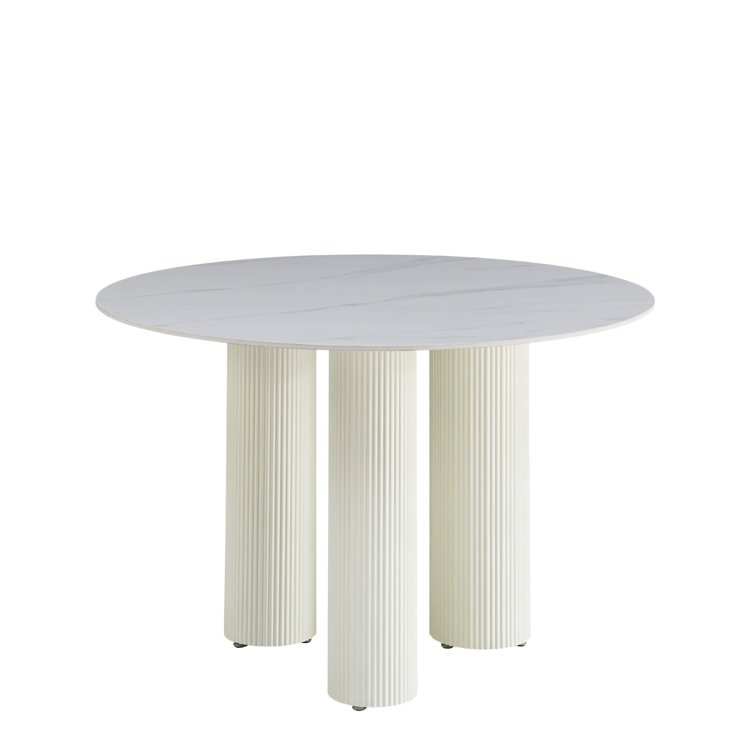 Table Repas Pieds Beige ou noir avec Plateau Céramique Effet Marbre - Decora Home