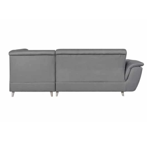 Canapé d'angle fixe convertible en tissu et pieds bois