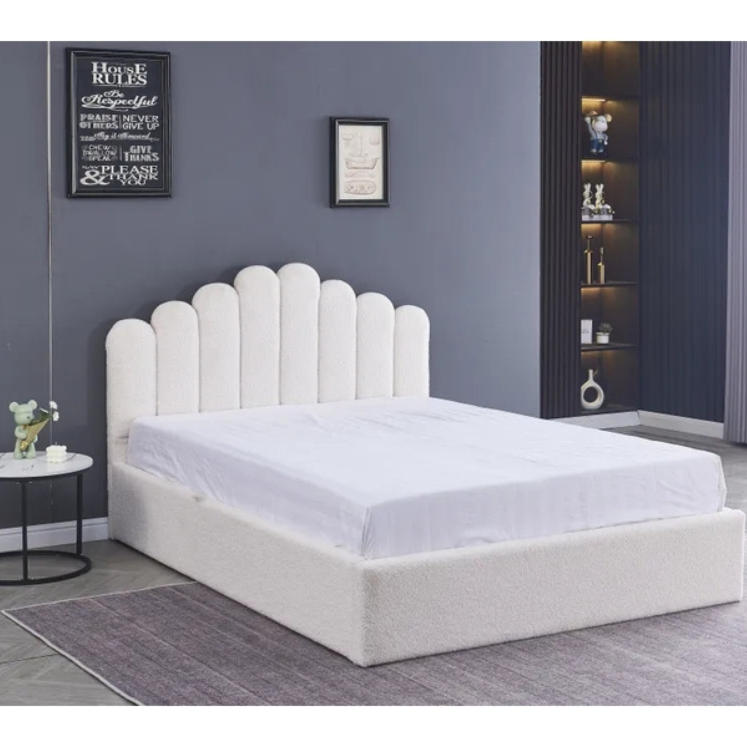 Lit coffre 2 places – Velours – Sommier à lattes en bois – 140x190 & 160x200 cm