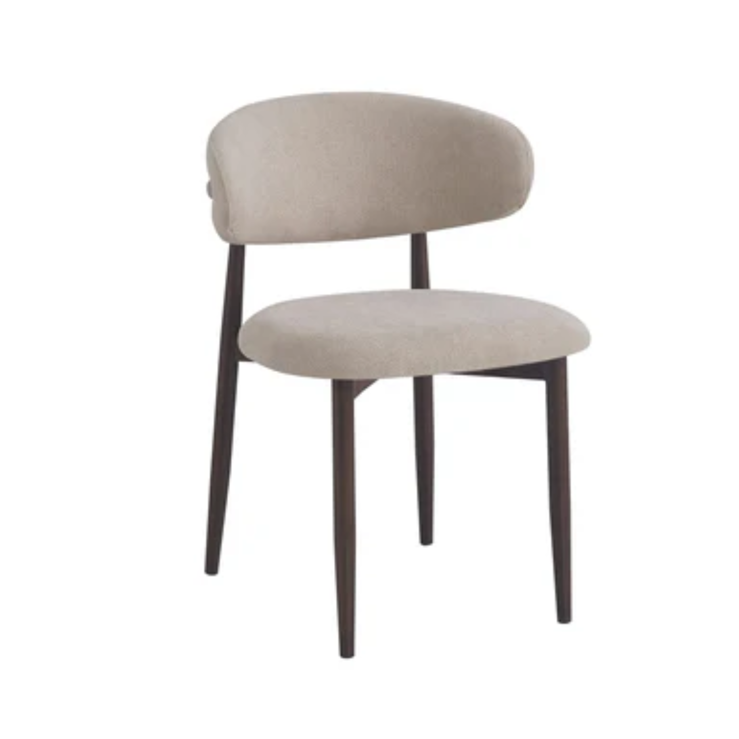Lot de 2 chaises en velours beige – Pieds effet bois grain beige, noyer grain moka ou noyer grain beige