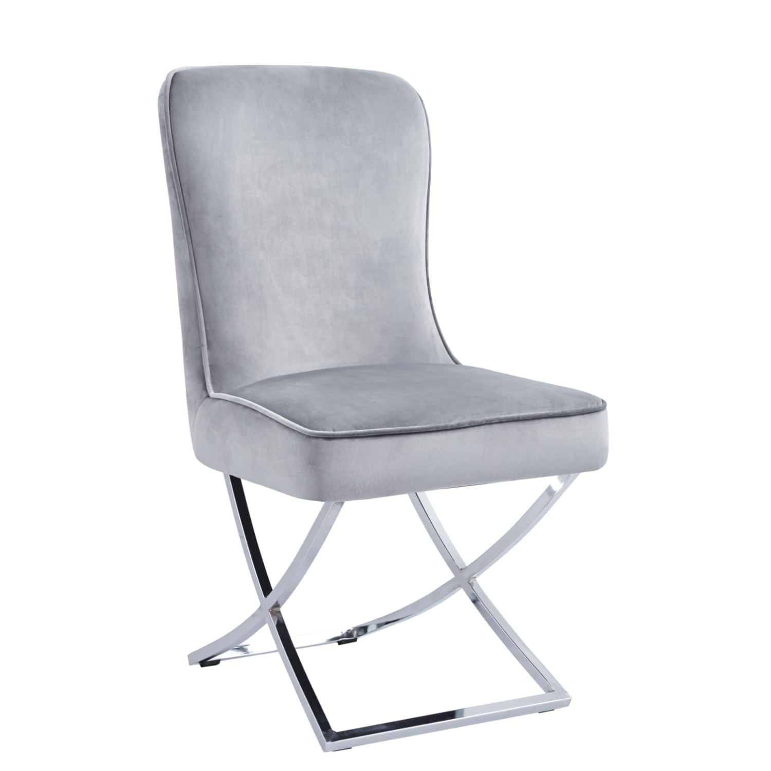 Chaise – Assise en mousse & pieds en acier doré ou argenté – Élégance sobre & confort moderne