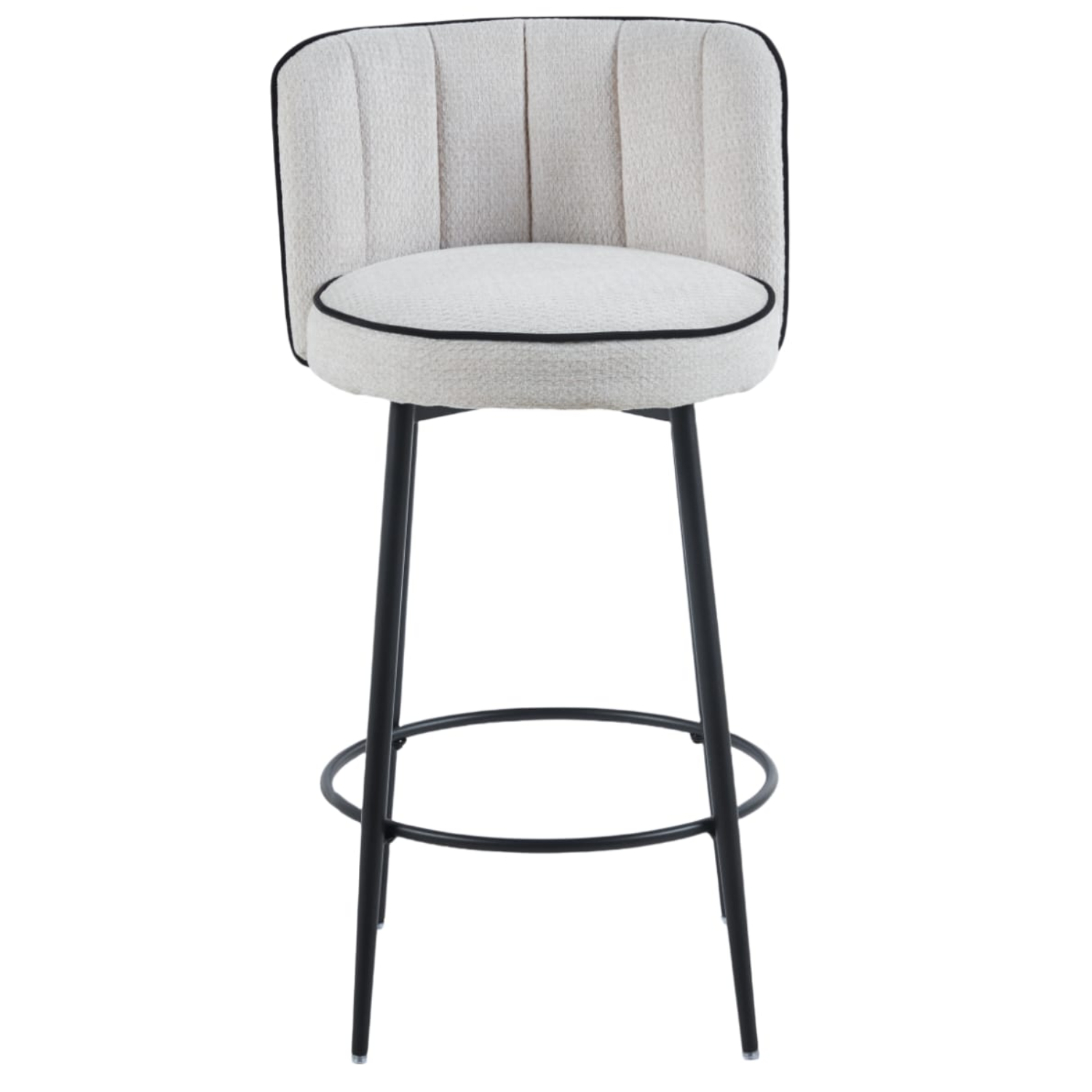 Tabouret de bar en velours – Pied métal noir – Assise confortable– H99 cm