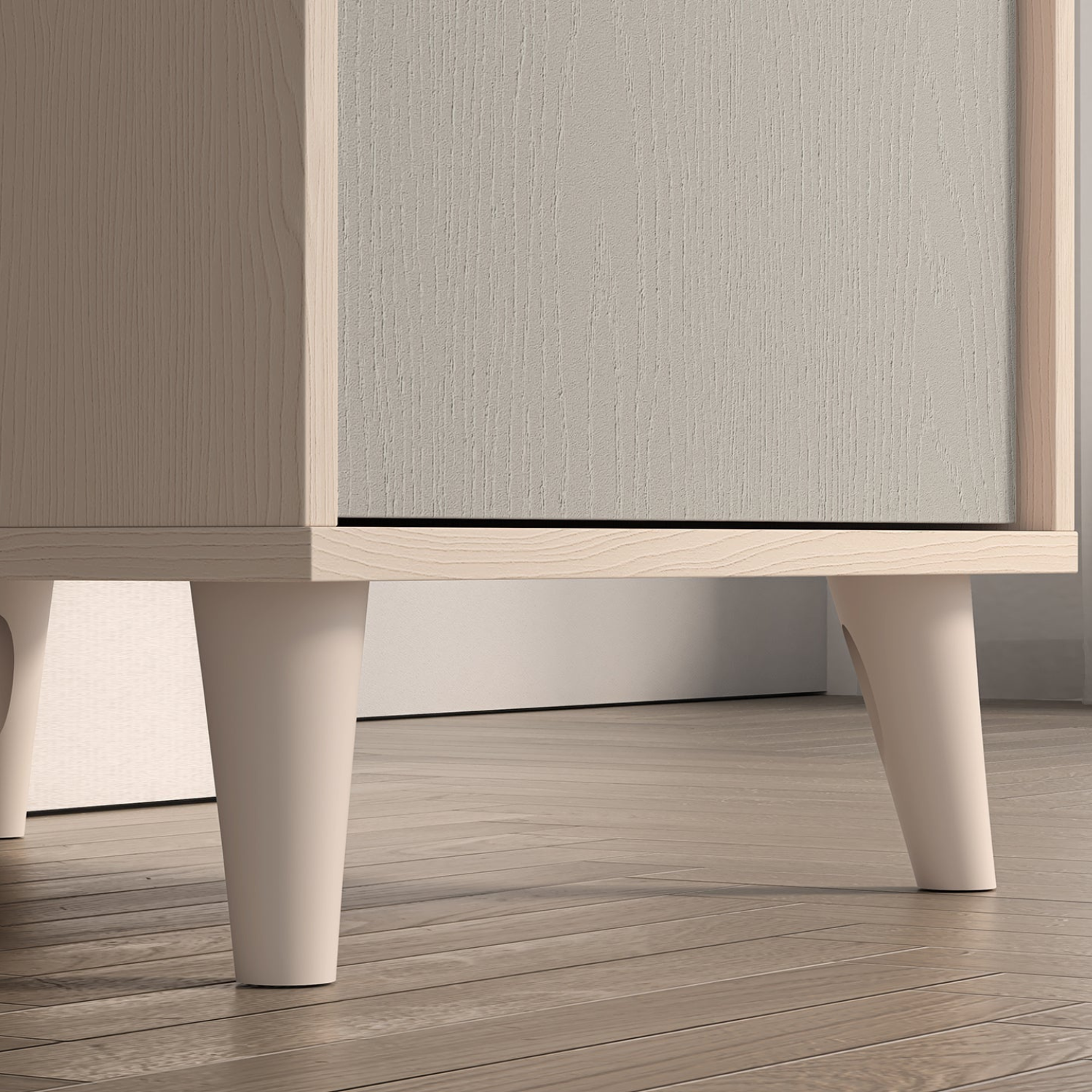 Bureau contemporain – Design moderne Rose Millénaire et Gris Palladium avec structure Sable du désert