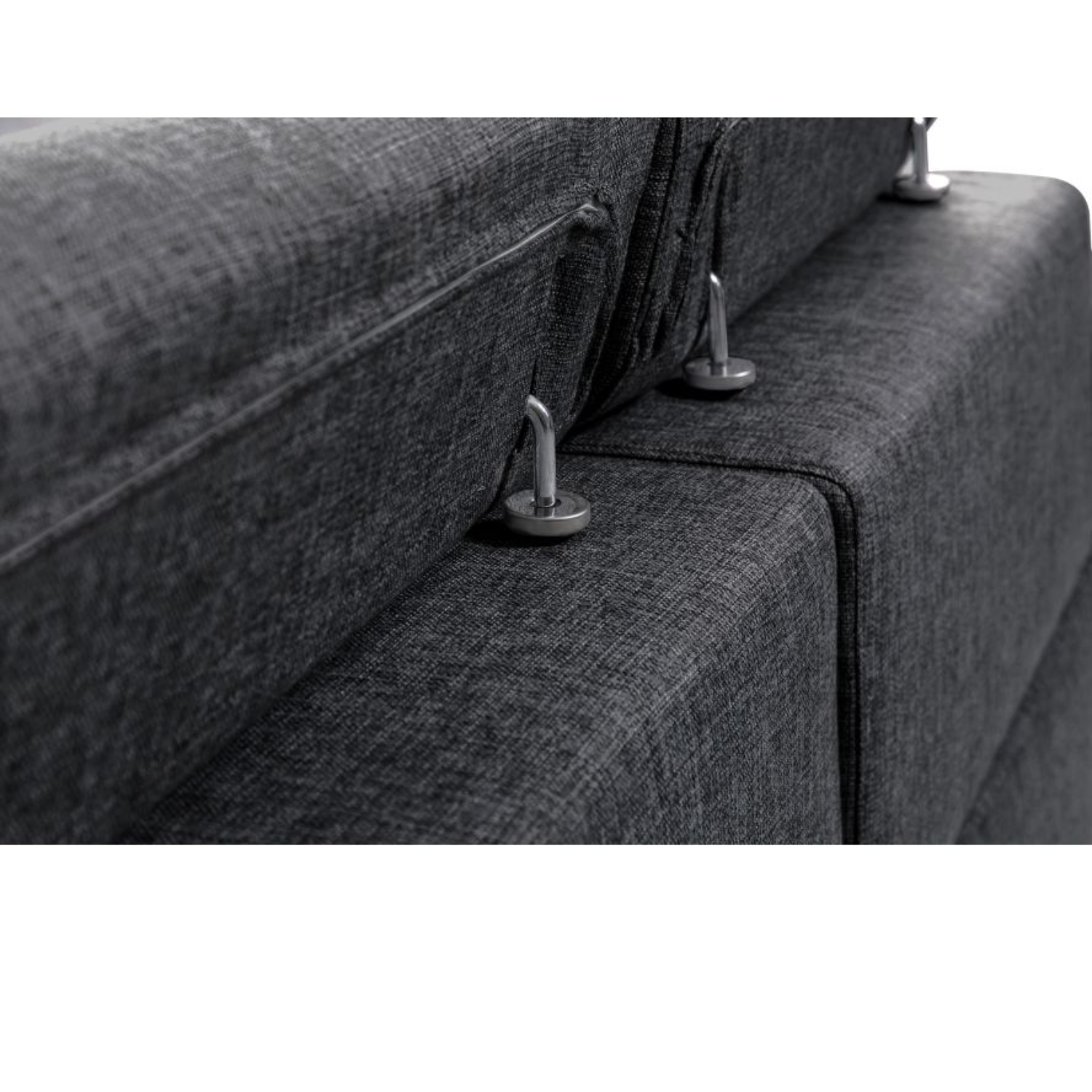 Canapé panoramique convertible avec 2 coffres en tissu