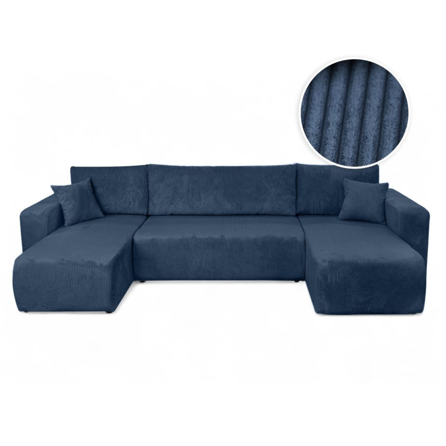 Canapé Panoramique – 5 Places – Convertible avec Coffre – Velours Côtelé