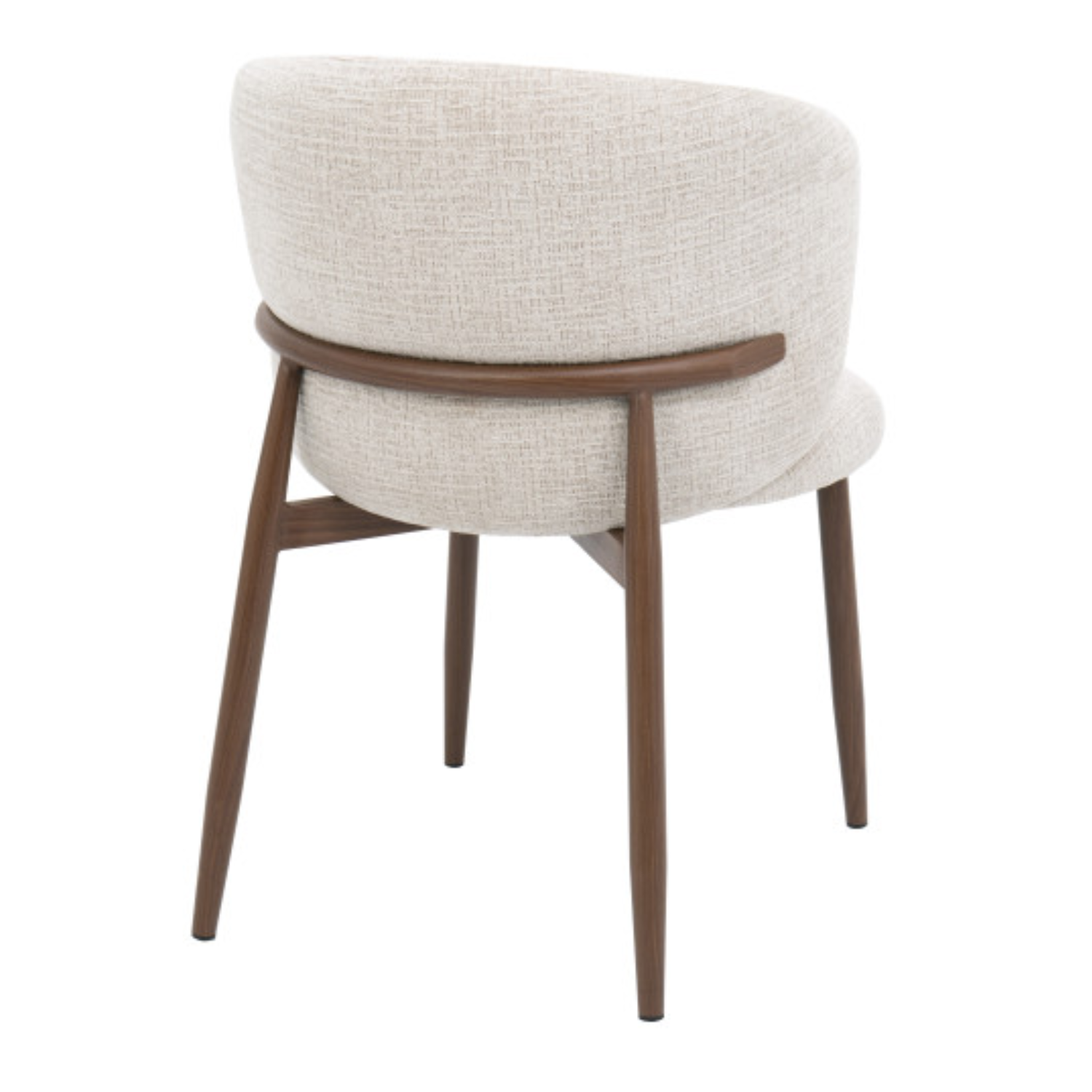 Chaise design – Assise et dossier en tissu, piétement acier (Beige ou Blanc)