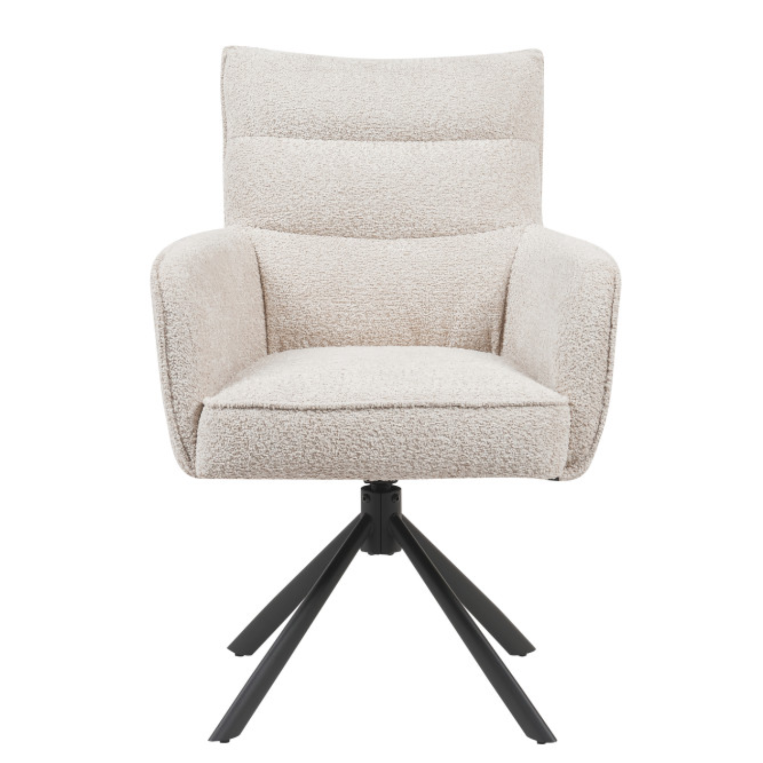 Chaise design – Assise en tissu bouclé, piétement acier pivotant (Beige ou Taupe)