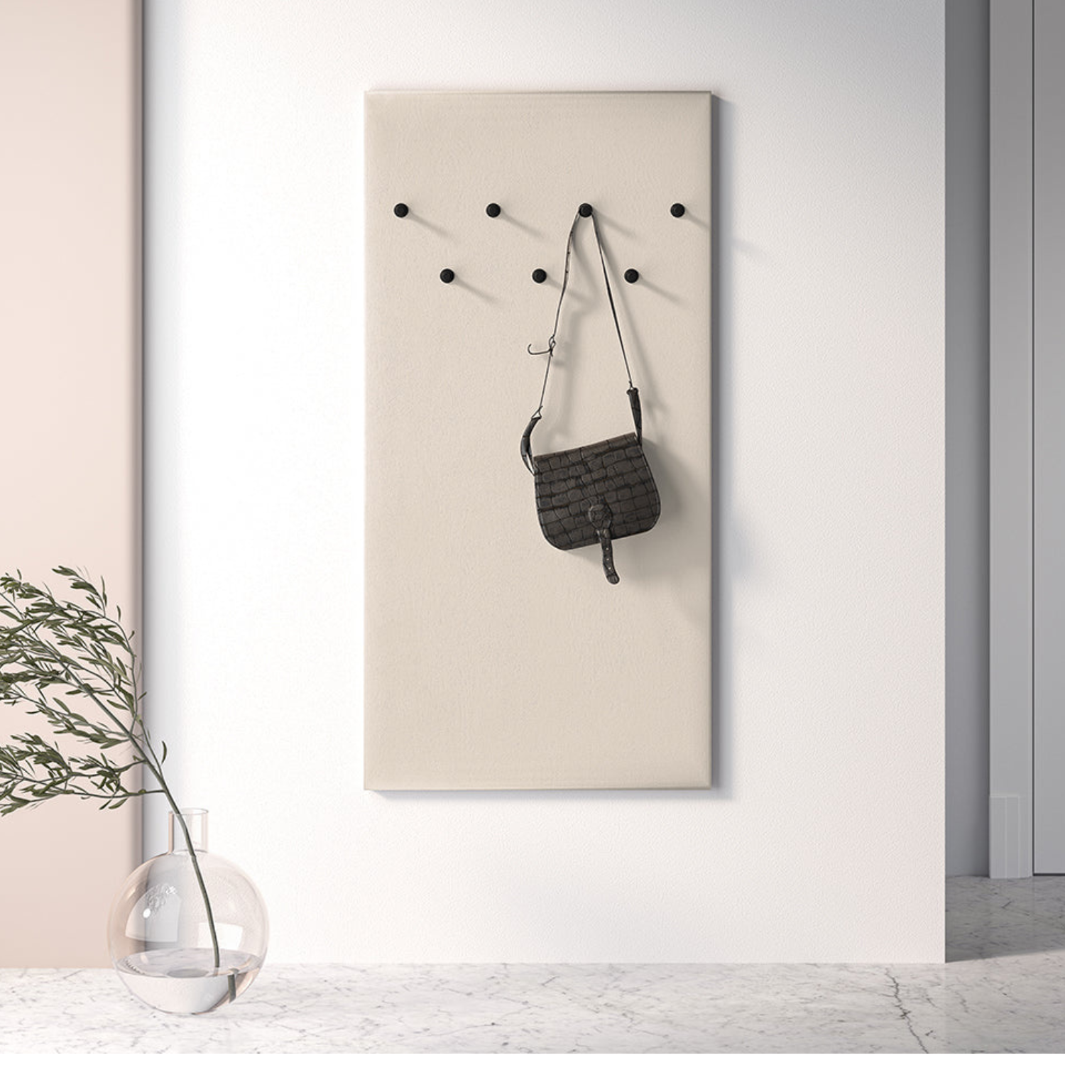 Cintre  Élégance Contemporaine en Cachemire / Velours cachemire  avec 7 Crochets Noirs