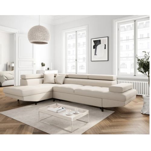 Canapé d'angle convertible panoramique 5 places avec coffre – Confort, design et praticité au quotidien