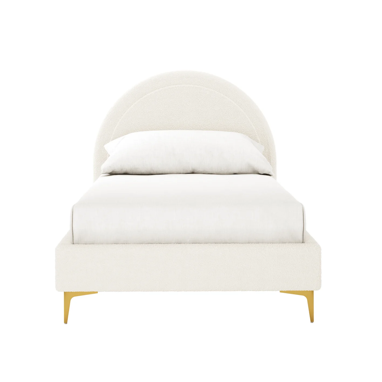 Lit enfant 90x190 cm – Velours rose et blanc