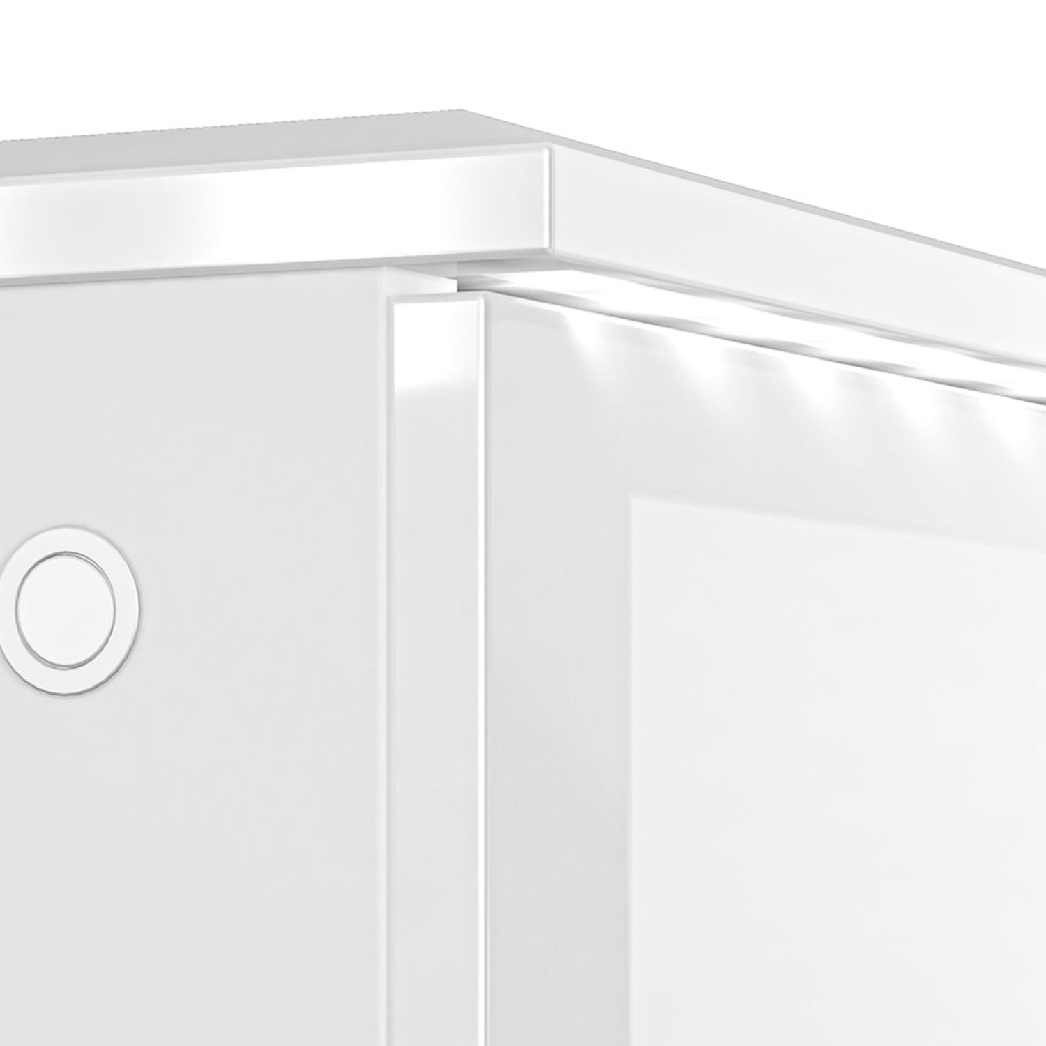 Meuble TV Moderne en Blanc Brillant avec Bordure ABS Durable et Tiroirs Spacieux