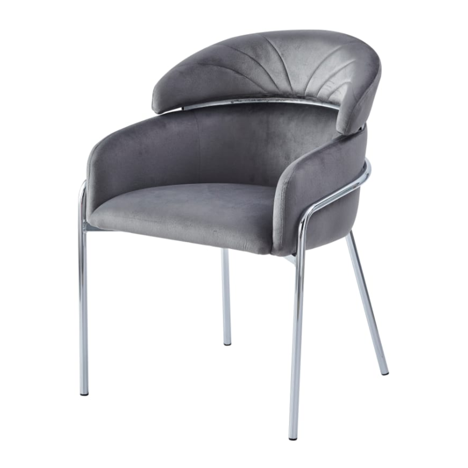 Chaise en Velours – Pieds Métalliques – L.60 x P.55 x H.80 cm
