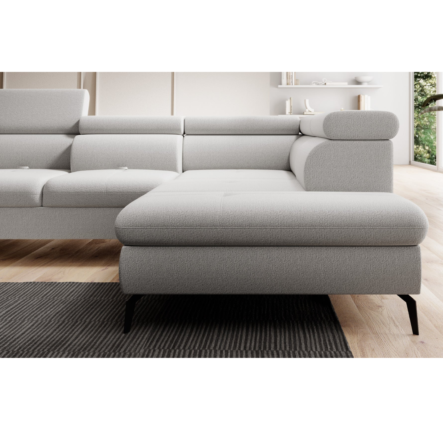 Canapé d’angle L – Design contemporain, convertible avec coffre de rangement et confort personnalisé