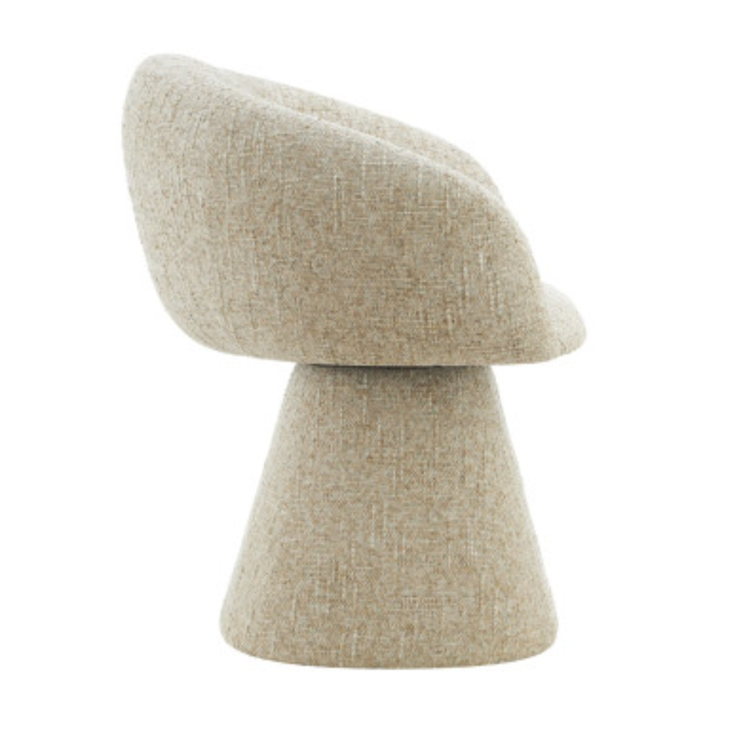 Chaise design – Assise et dossier en tissu bouclé, piétement acier (Beige / Gris clair)