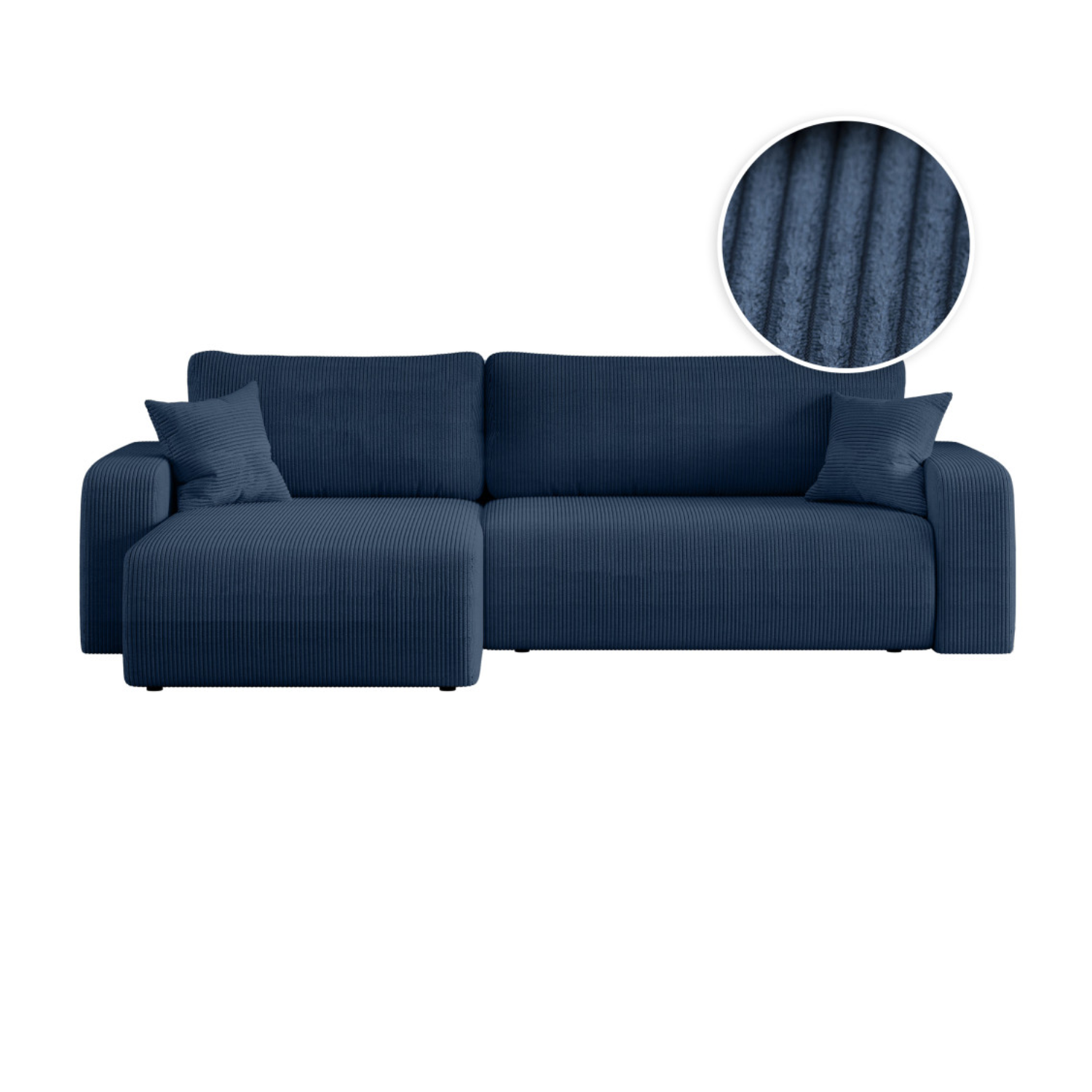 Canapé d'angle max réversible et convertible 5 places en velours côtelé