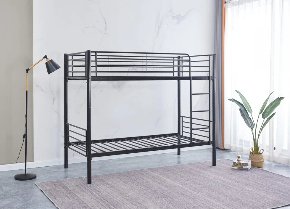 Lit superposé séparable revêtement et sommier en acier 90x 190cm - Decora Home
