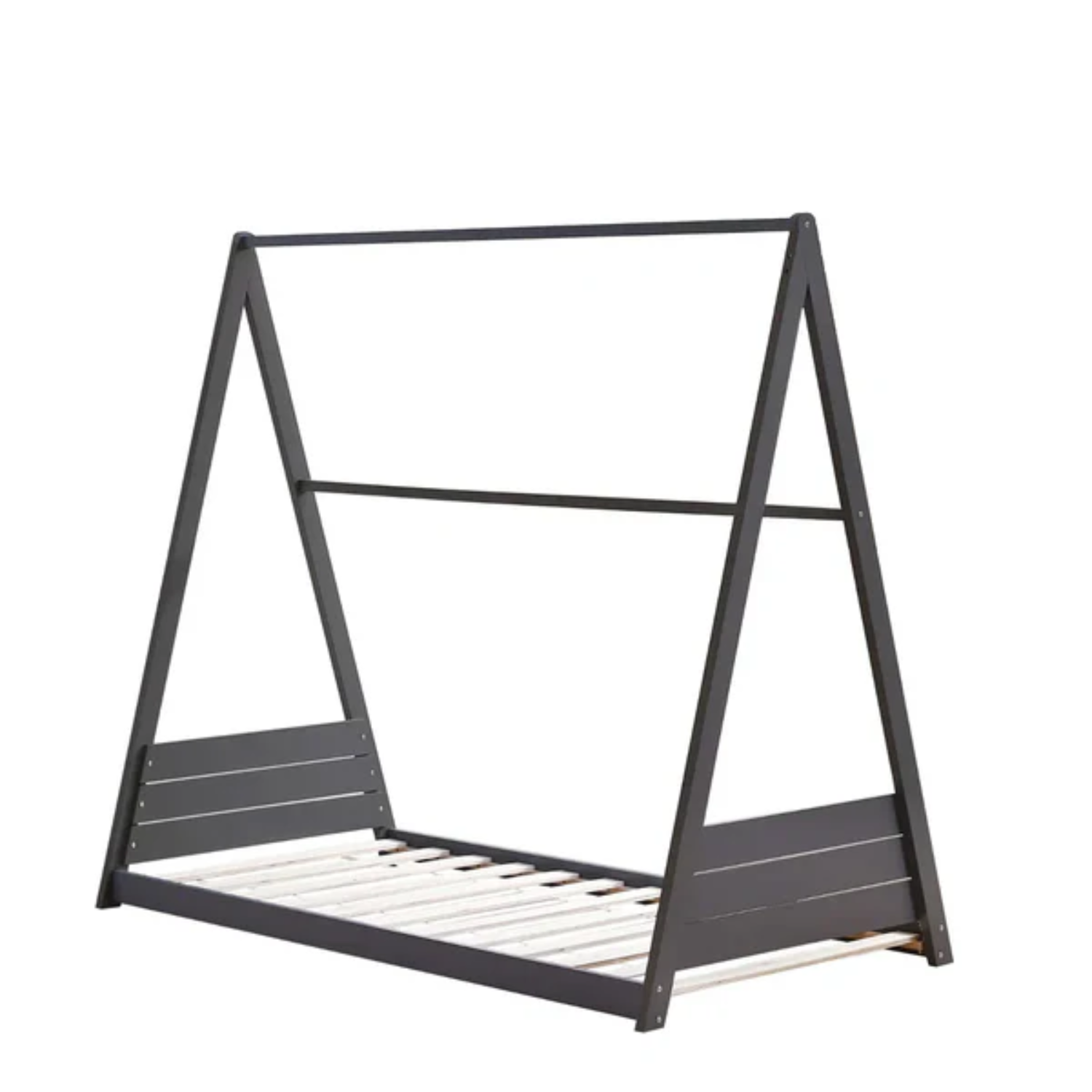 Lit simple Natura – Structure bois blanc & gris, ambiance naturelle 90x190 Cm