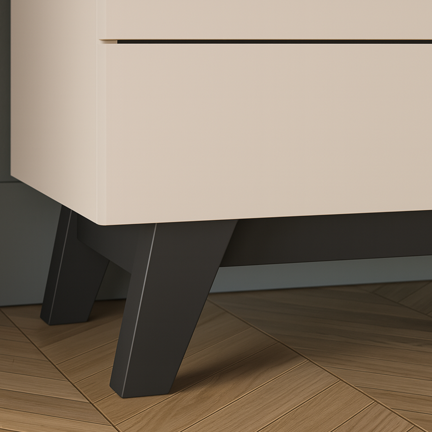 Meuble TV – Rangement Élégant avec Tiroirs à Extension Complète | Design Cachemire et Noir