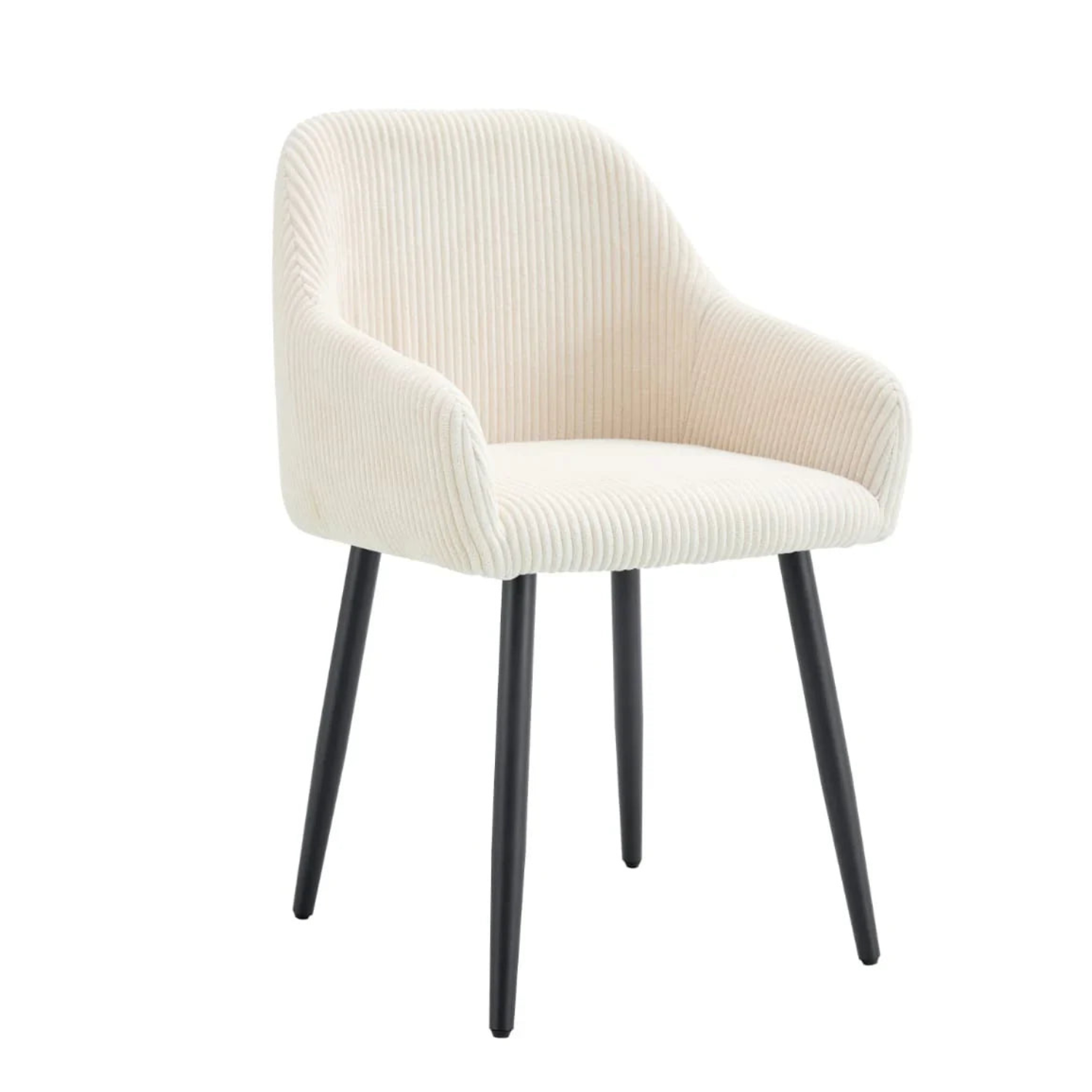 Chaise en tissu côtelé – Design moderne et confortable avec piètement métal noir