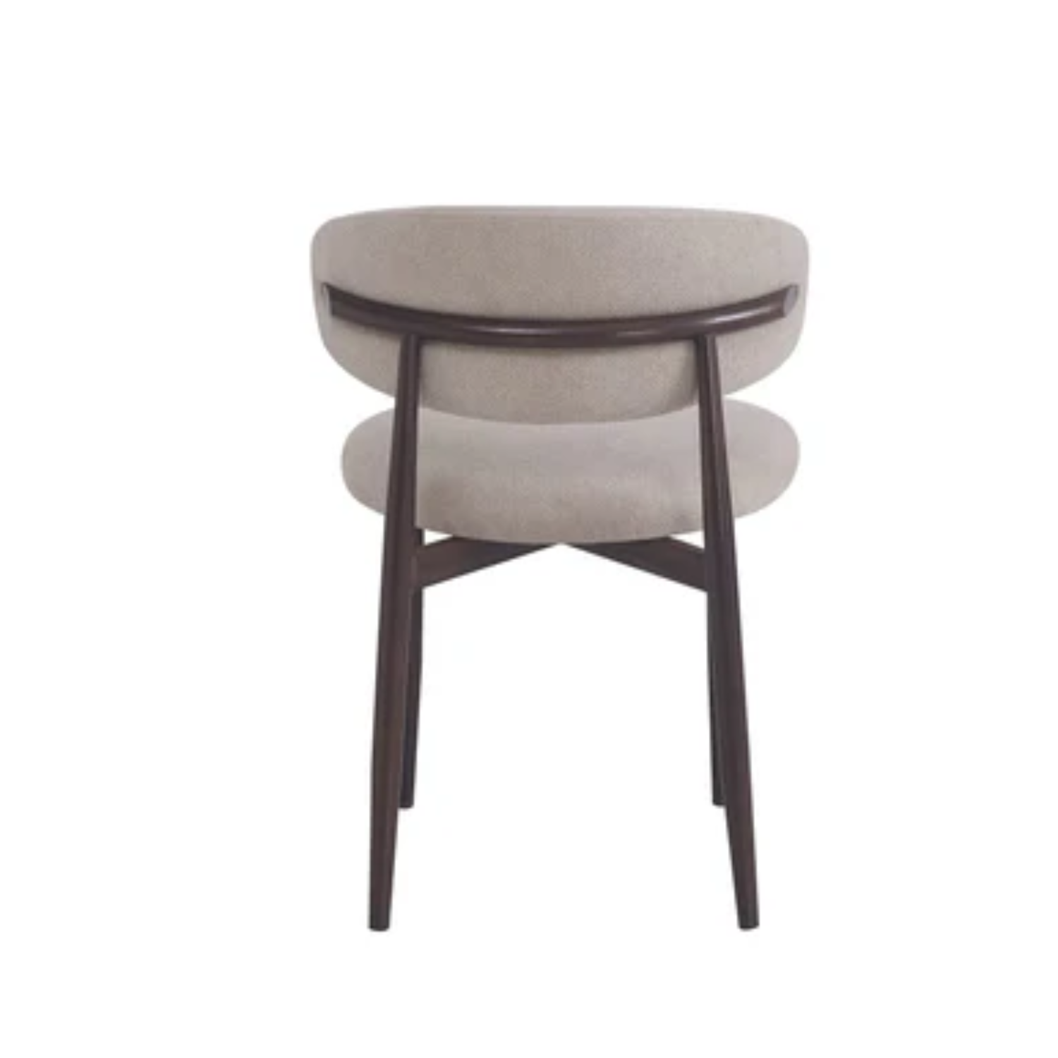Lot de 2 chaises en velours beige – Pieds effet bois grain beige, noyer grain moka ou noyer grain beige